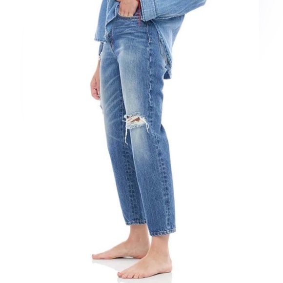 NWT Sandrine Rose Straight Fit Boyfriend Jean with distressing, size 30 - Picture 2 of 12